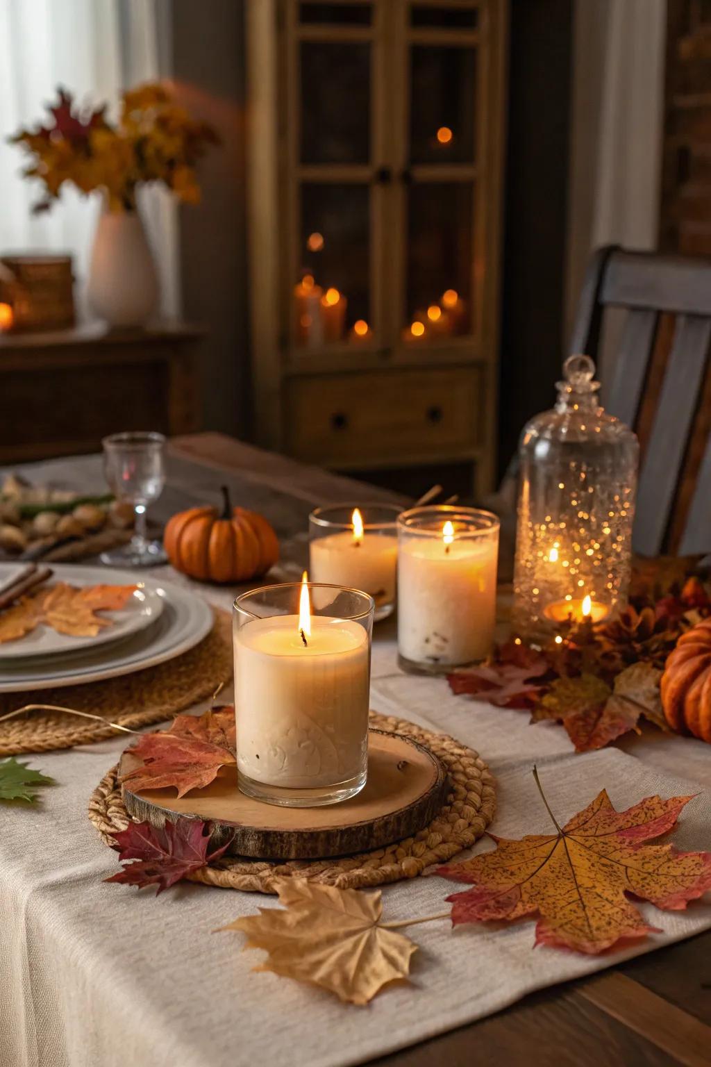 Scented wax burners contribute a layer of warmth and comfort to the ambiance.