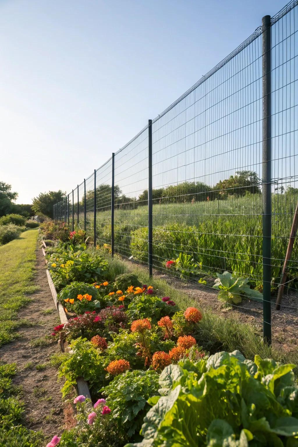 Mesh wire fences are perfect for protecting gardens.