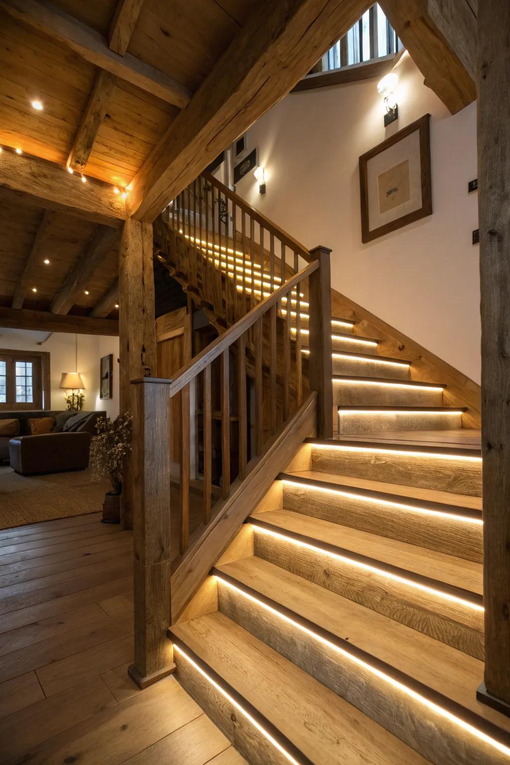 LED lighting adds a modern and functional touch to your staircase.