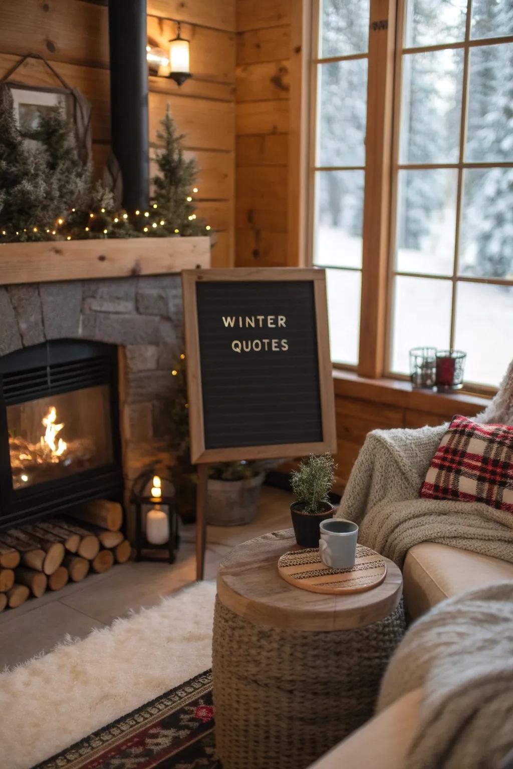 Cozy up using warm winter quotes.