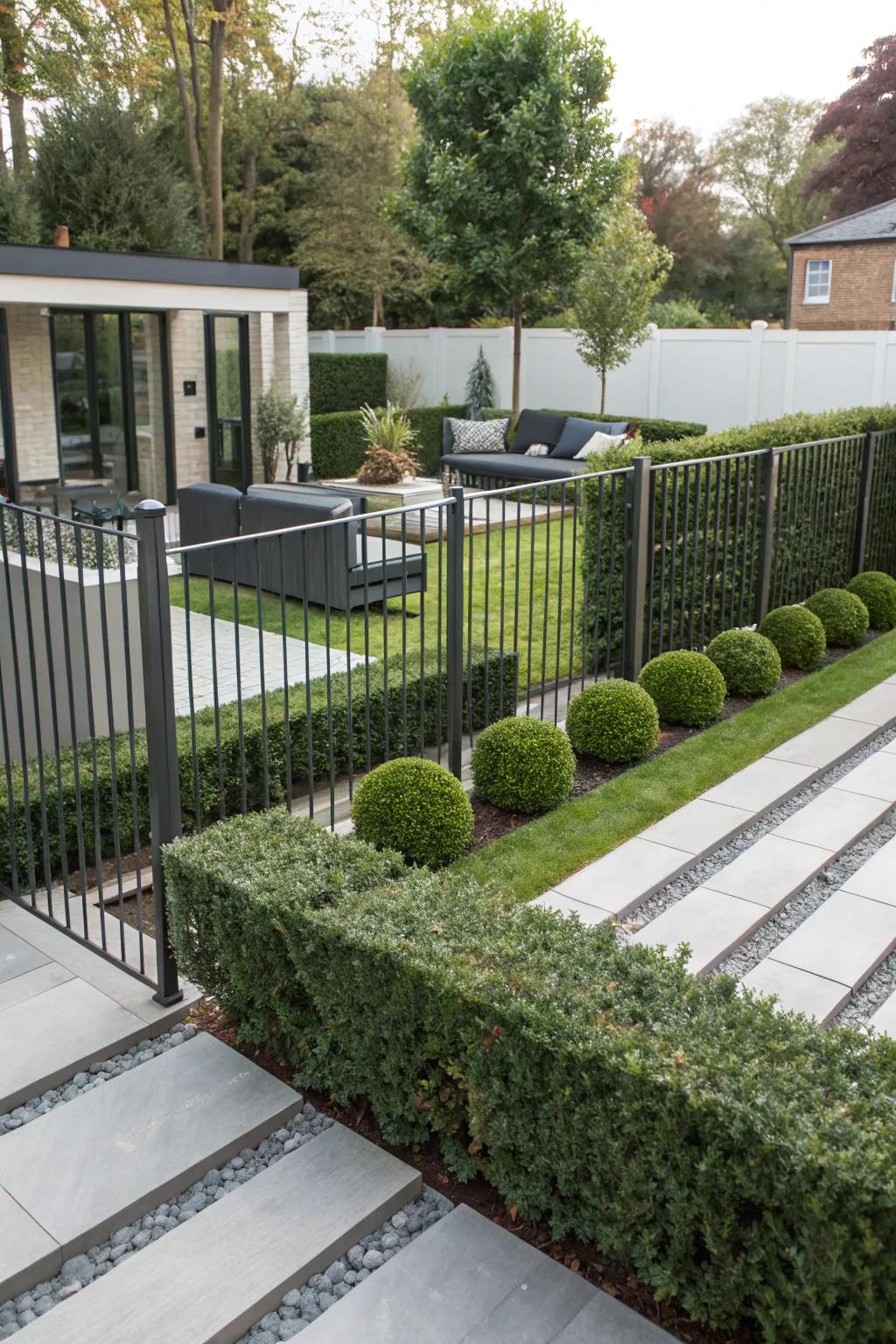 Steel fencing proffers a streamlined and contemporary advantage to outdoor spaces.