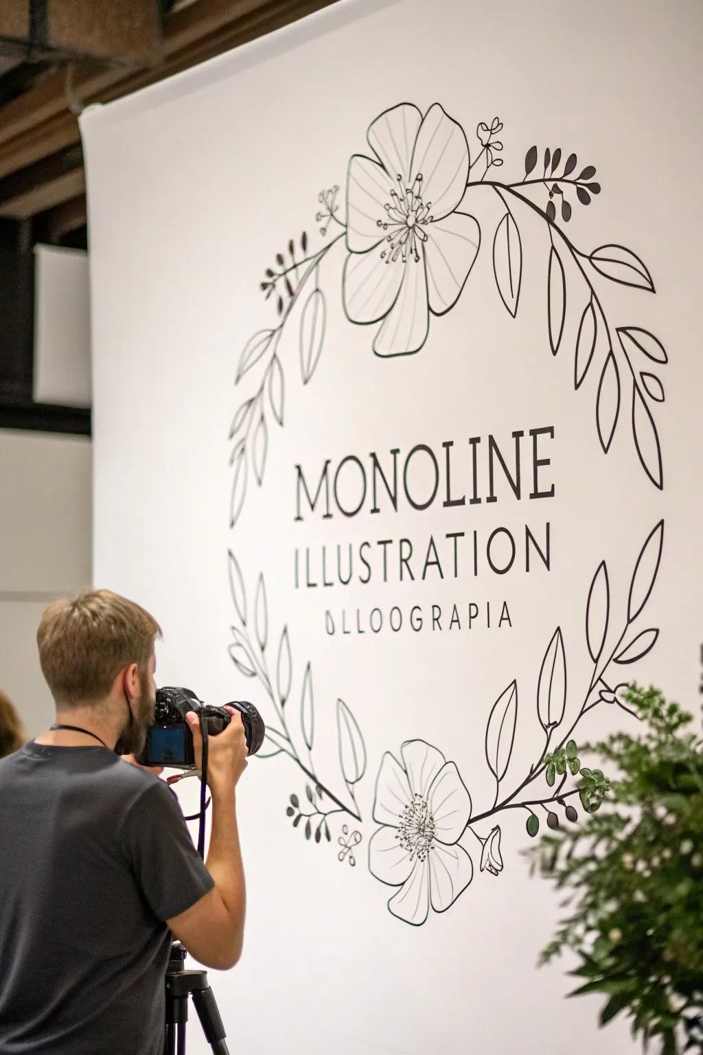 Monoline illustrations present a streamlined, modern aesthetic.