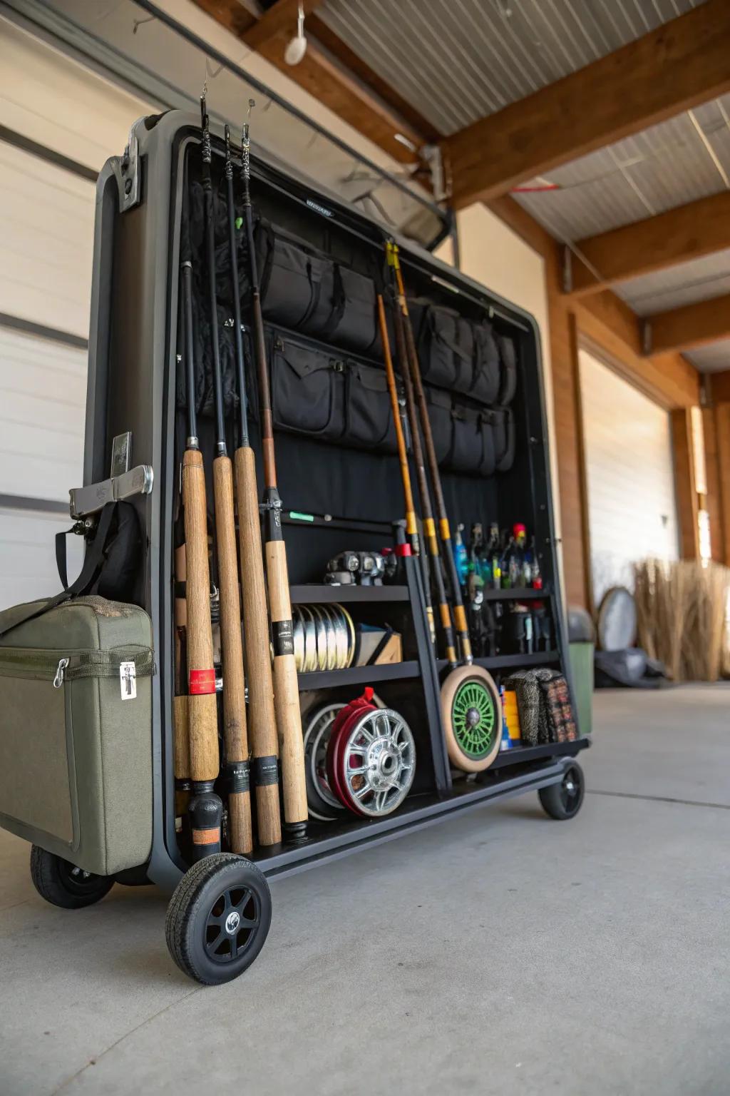 Rolling carts for versatile and mobile stowage.