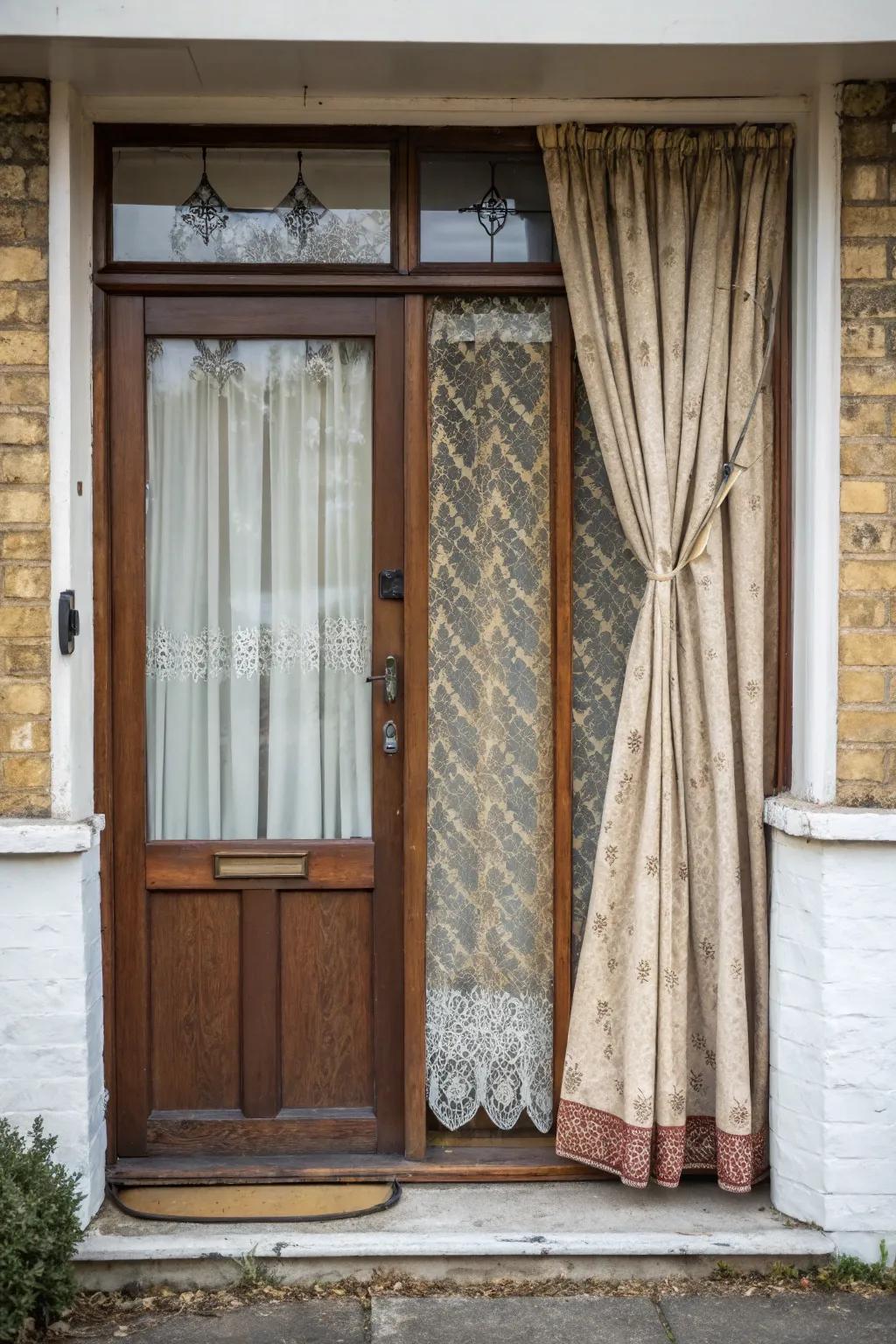 A door showing a mix of privacy methods for maximum effect.