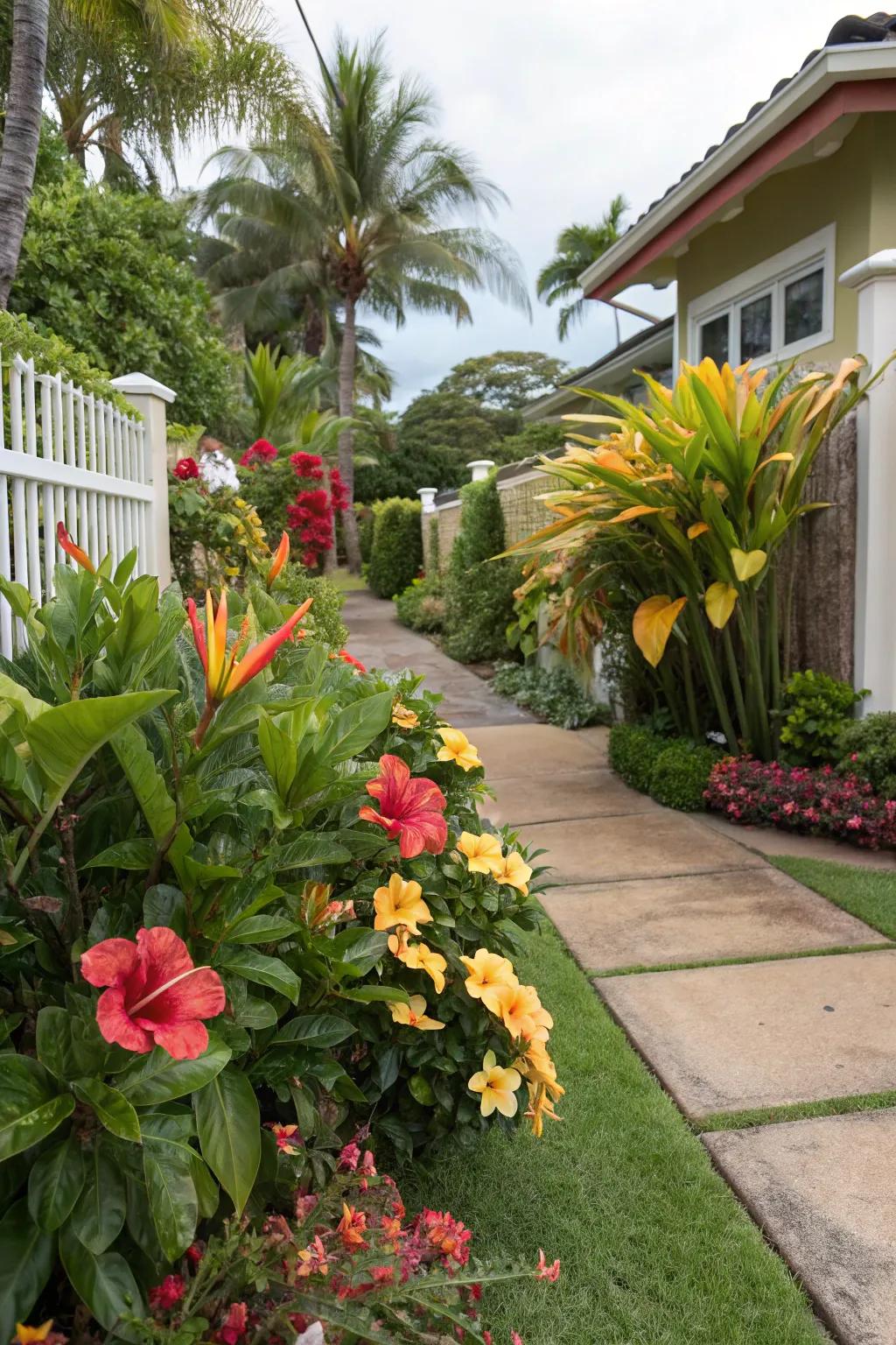 Tropical plantings can transform your garden into an exotic retreat.