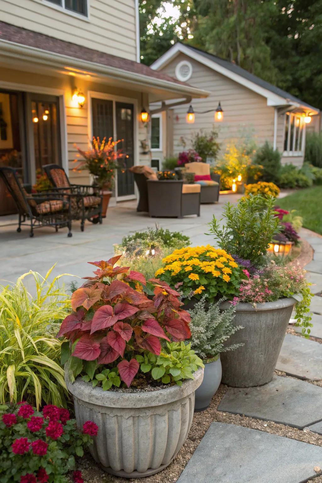 With flexible plant displays, update your patio.