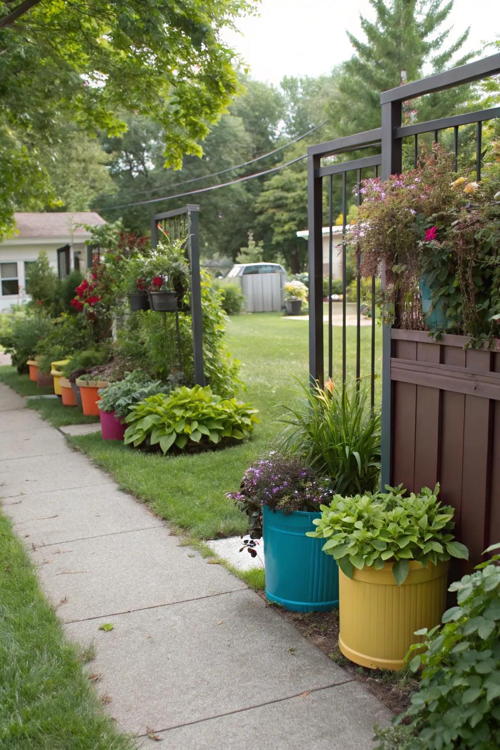 Portable gardens provide versatile and movable privacy options.