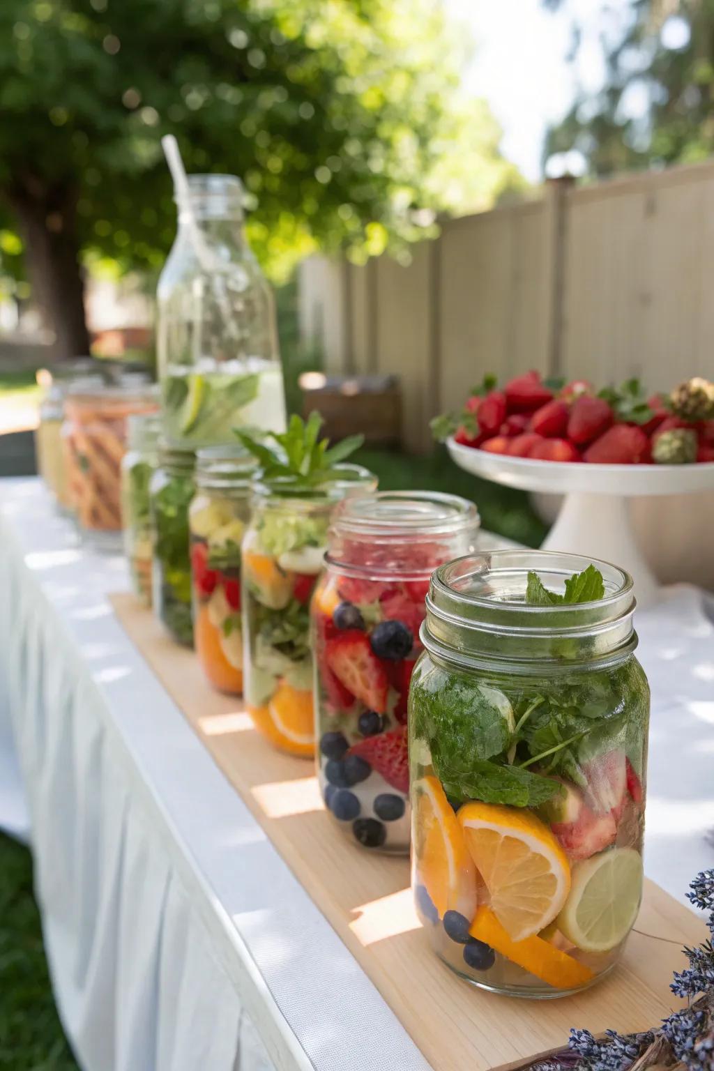 Fruit and herb infusions offer a refreshing spa-like experience.