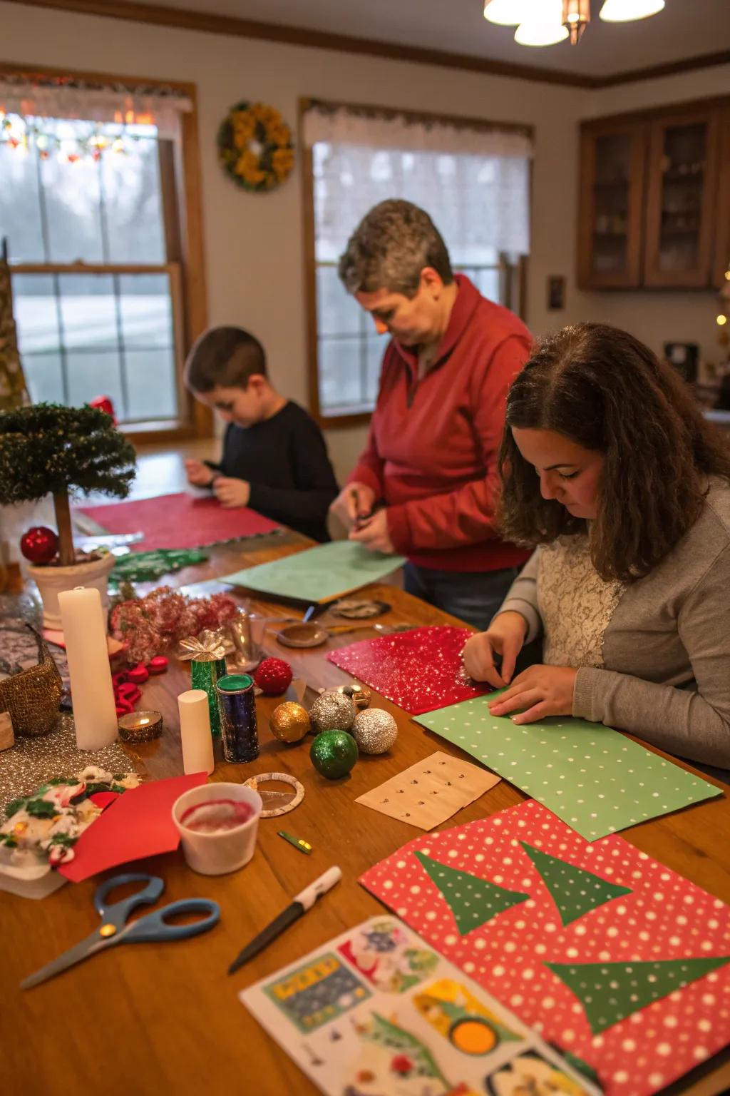 Crafting seasonal magic with customized decorations.