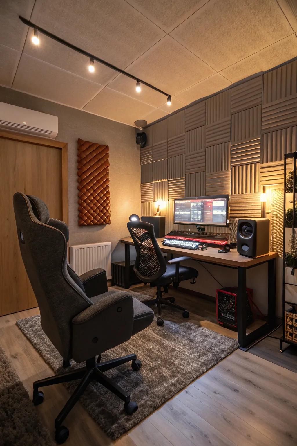 Stay focused on the game in a soundproofed space.