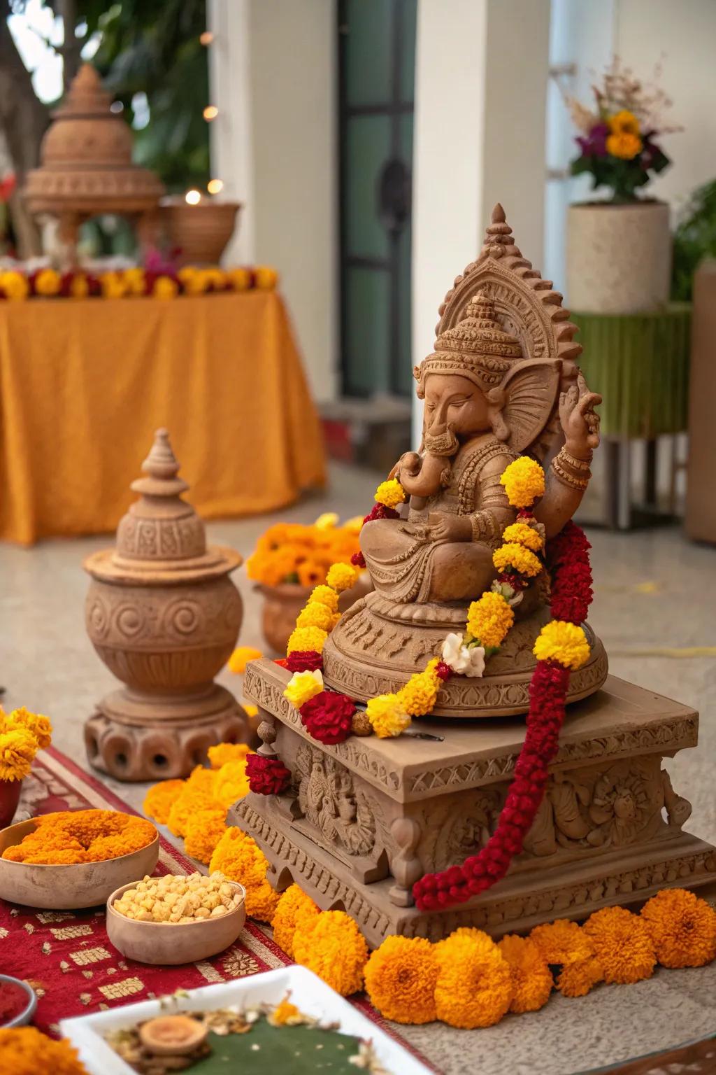 Clay artistry injecting a personal element into the decor.