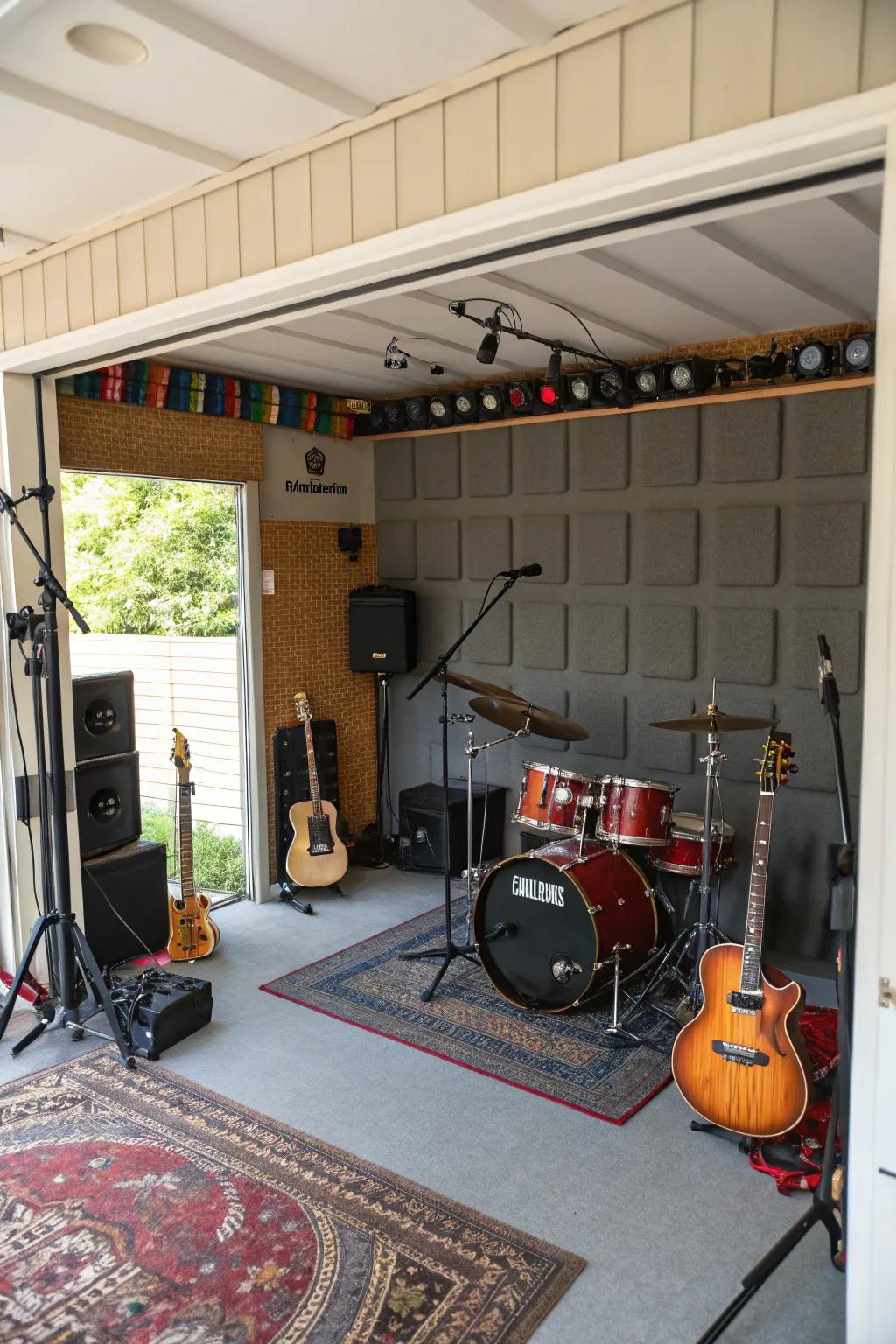 Rock out in your own music studio in the garage.