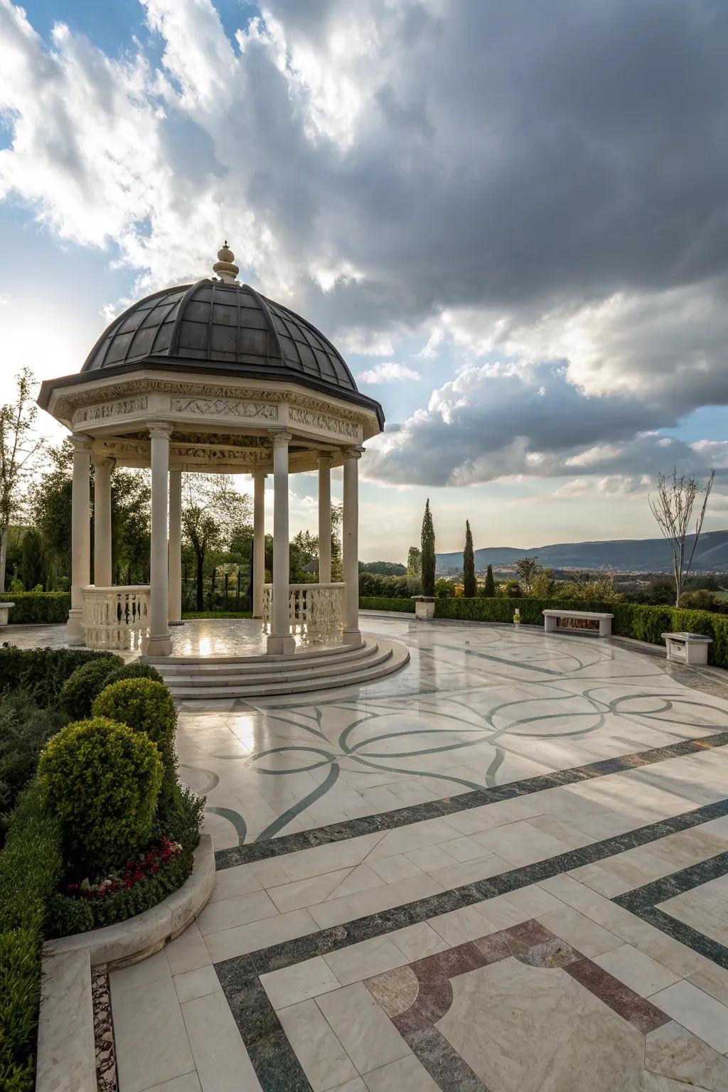 Make an impression with chic alabaster flooring.