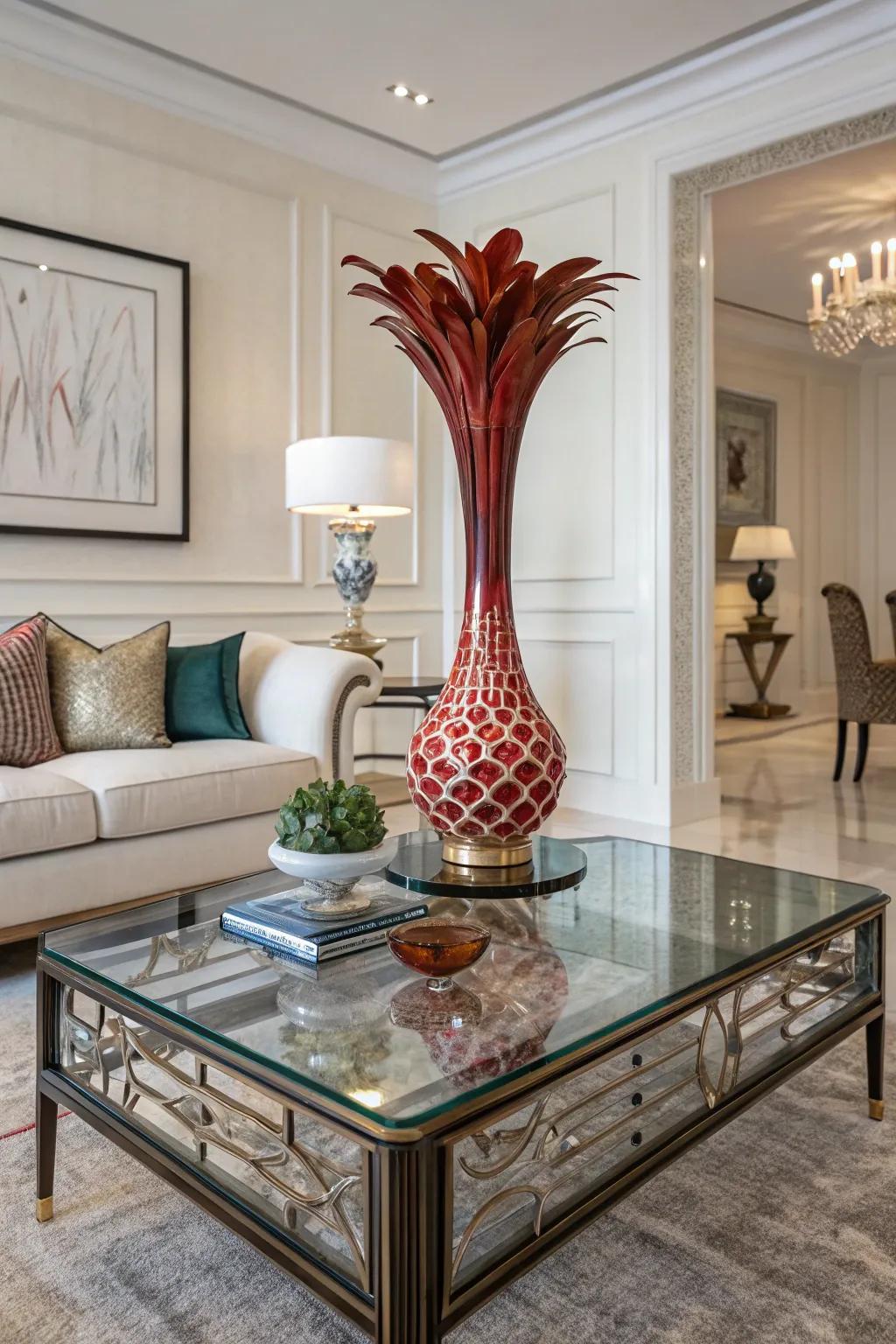 A bold art piece creates an expression on your coffee table.