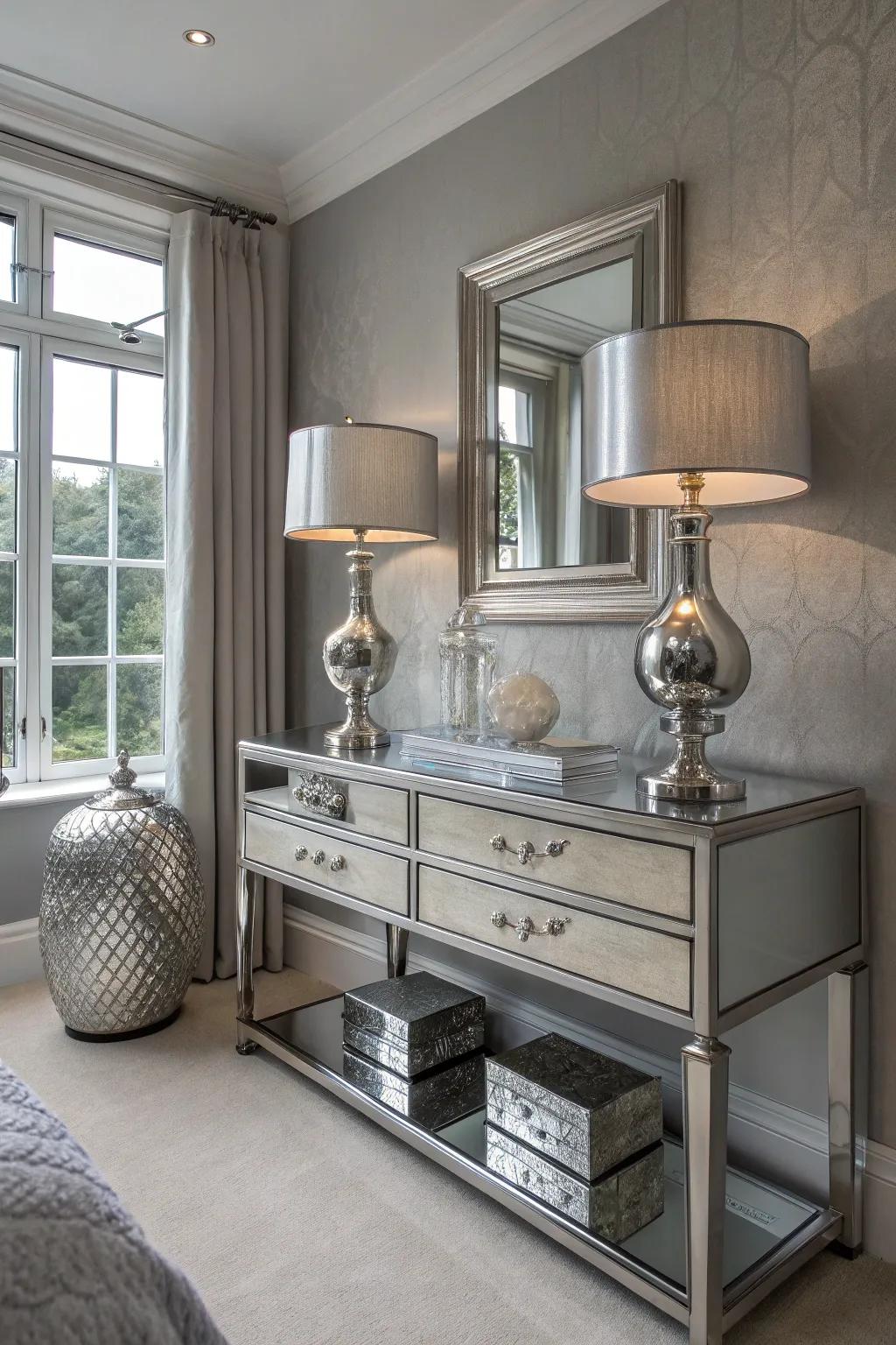 Metallic elements add a dash of glamour.