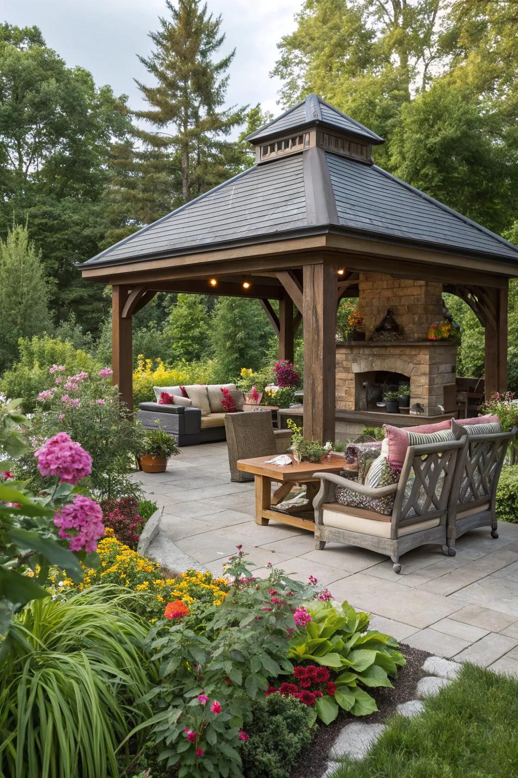 Immerse yourself in nature with a garden atmosphere gazebo.