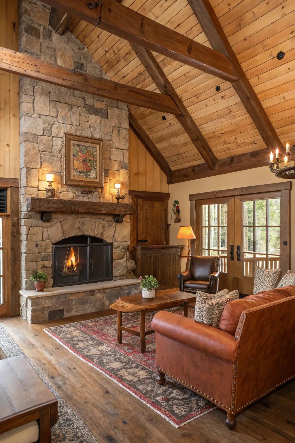 A farm style guest house providing a cozy hideaway with natural materials.