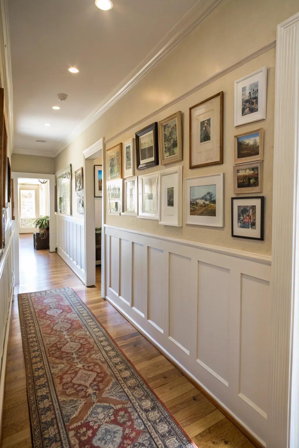 Showcase artwork via a picture rail.