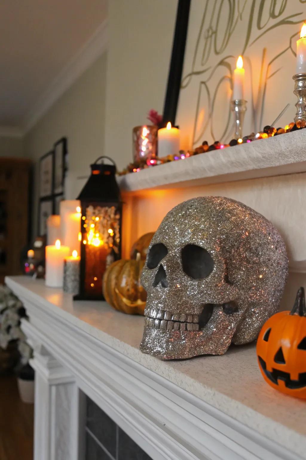 Sparkly cranium art adds glamour to Halloween