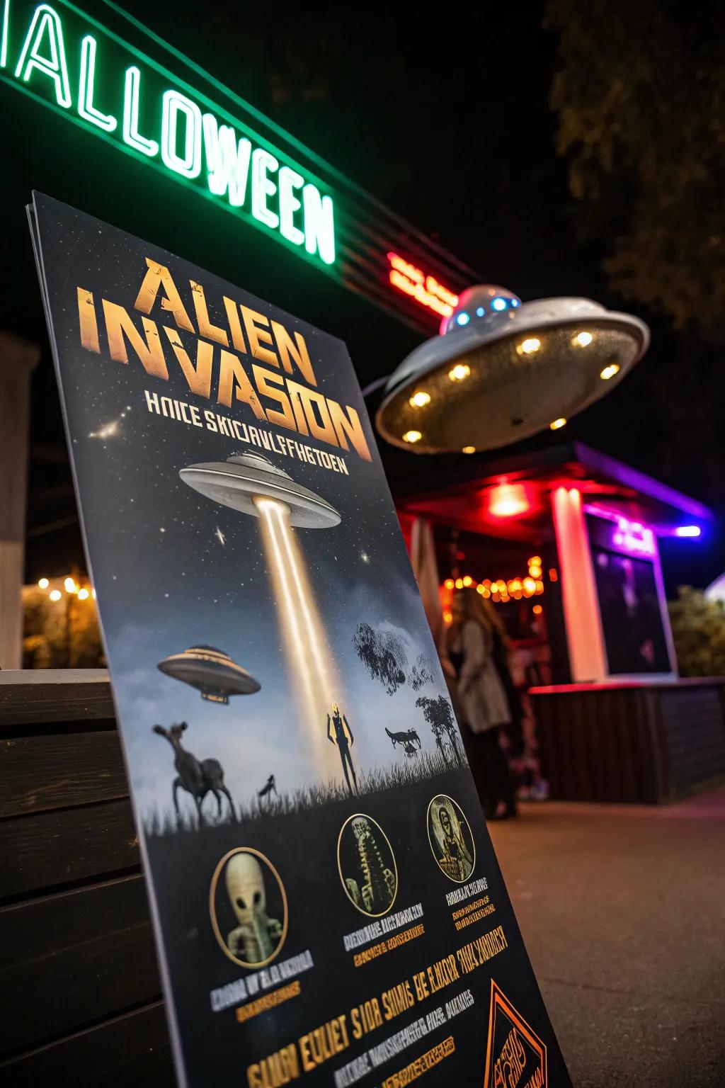 An extraterrestrial-themed announcement that offers a unique twist on Halloween.