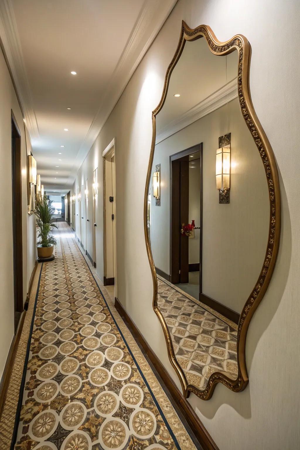 Mirrors in unusual shapes add personality and intrigue.