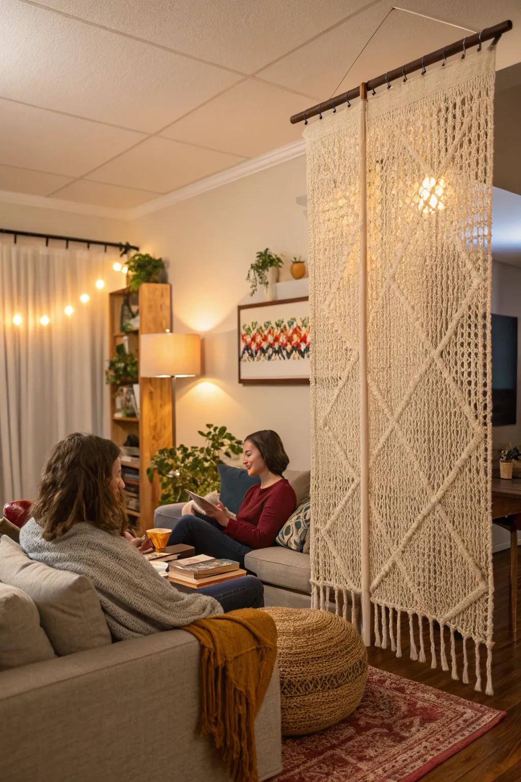 Woven fiber panels contribute snug texture to any space.