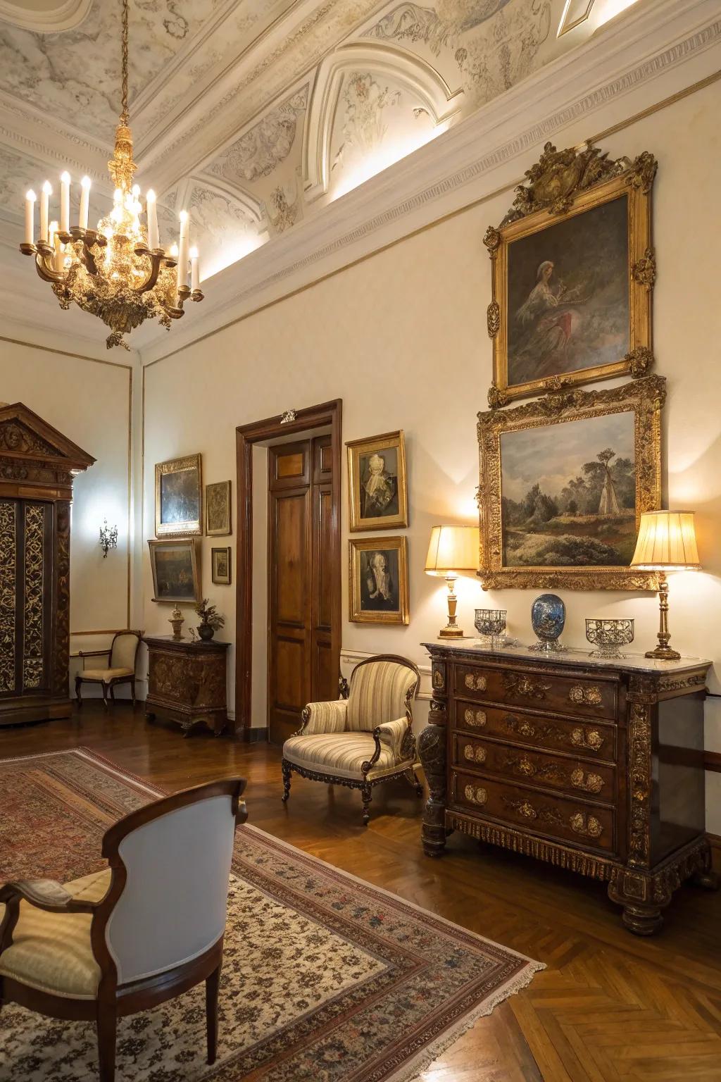 A room featuring sophisticated classic accents