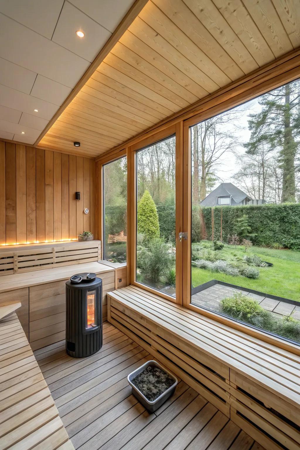 This eco-conscious sauna mixes sustainability with peace.