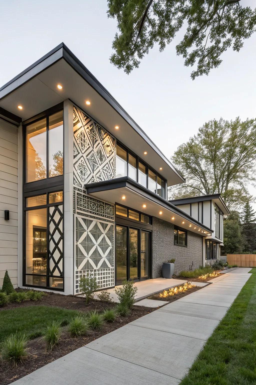 Unconventional trim shapes add an artistic flair.