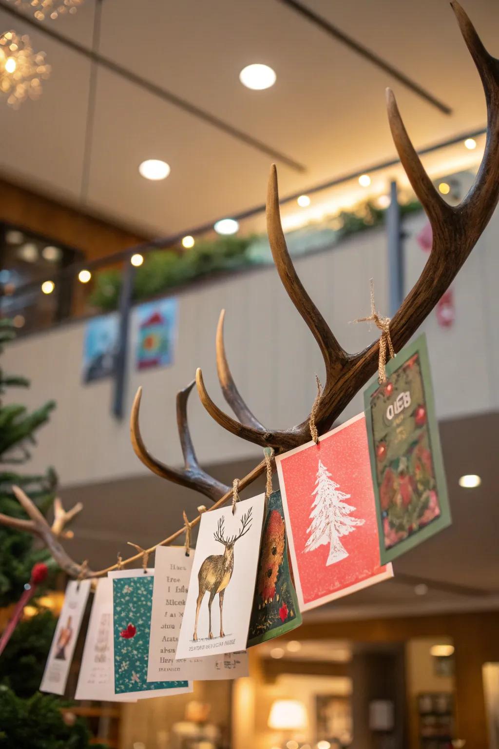 Horns add a whimsical element to card displays.