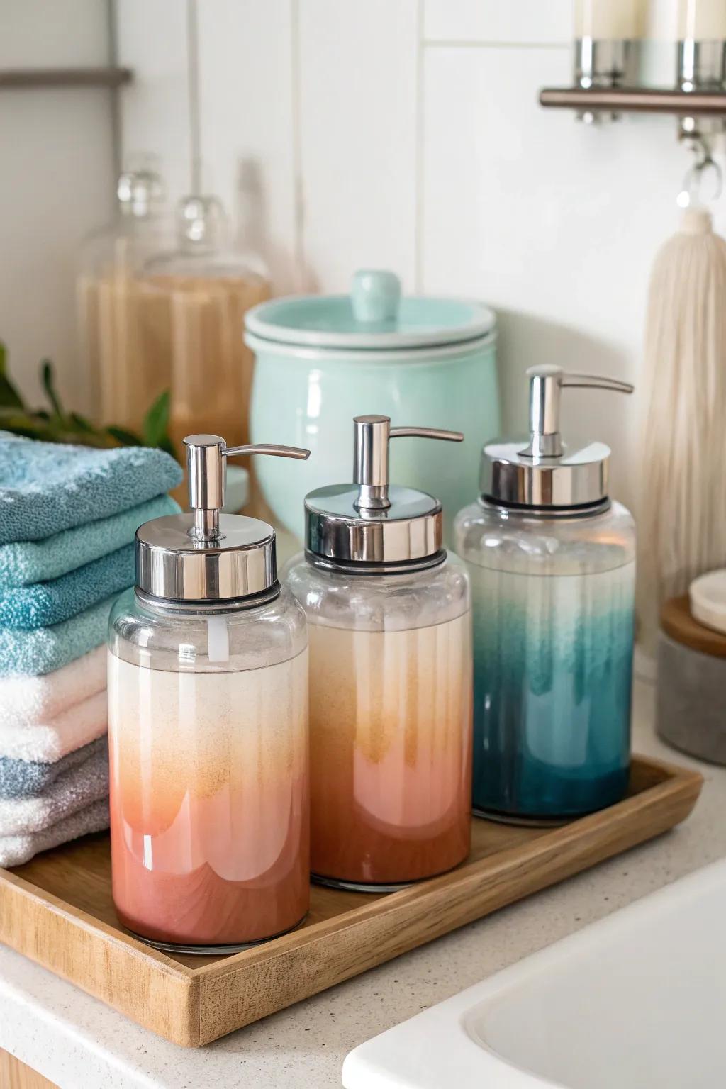 Ombre jars add a stylish and colorful touch to any room.