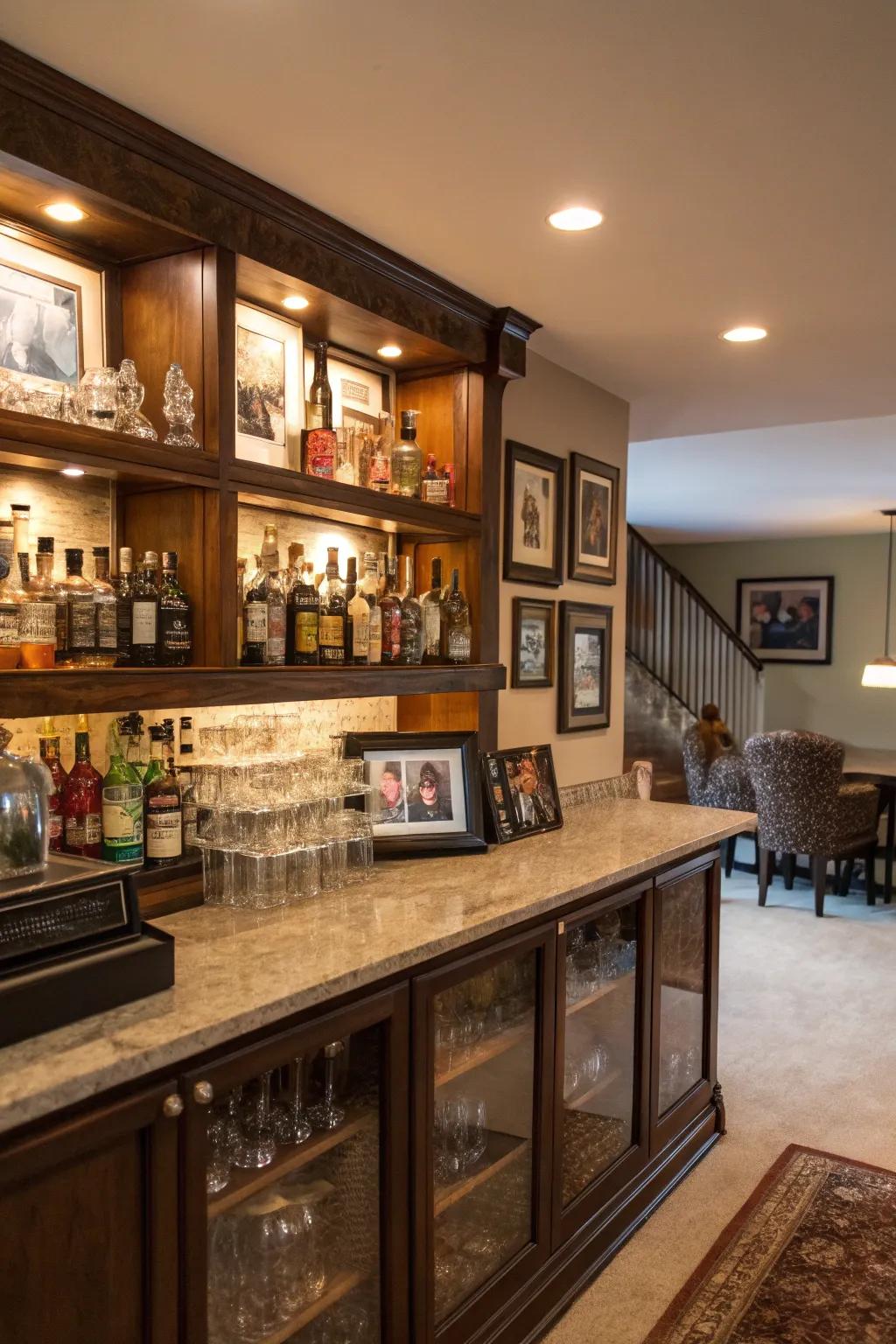 Personal impressions render your bar uniquely reflective of you.