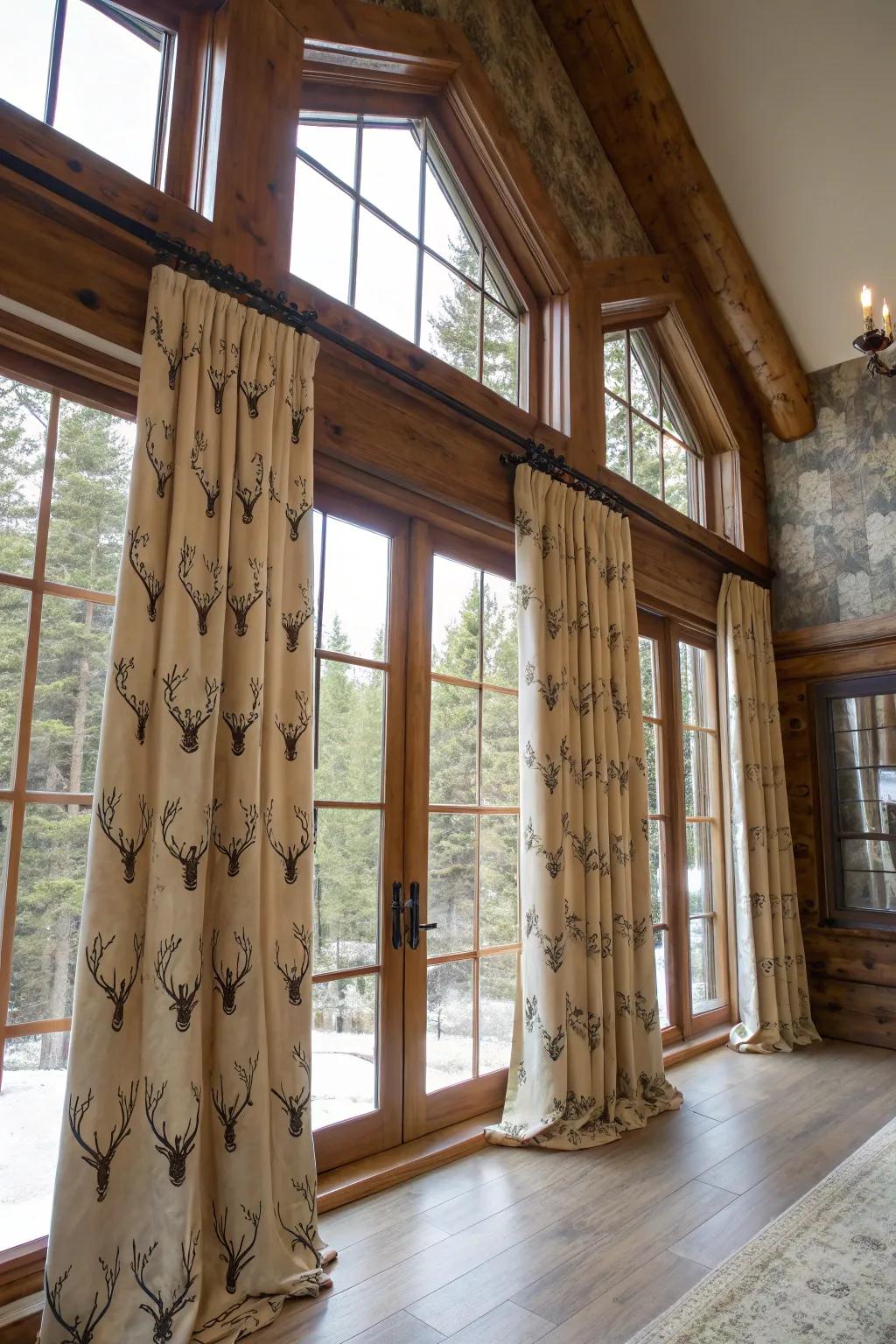 Personalized window treatment introduces a bespoke and thematic accent to your design.