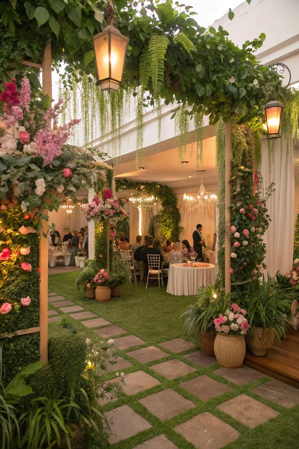 A refreshing indoor garden party featuring vibrant decor.