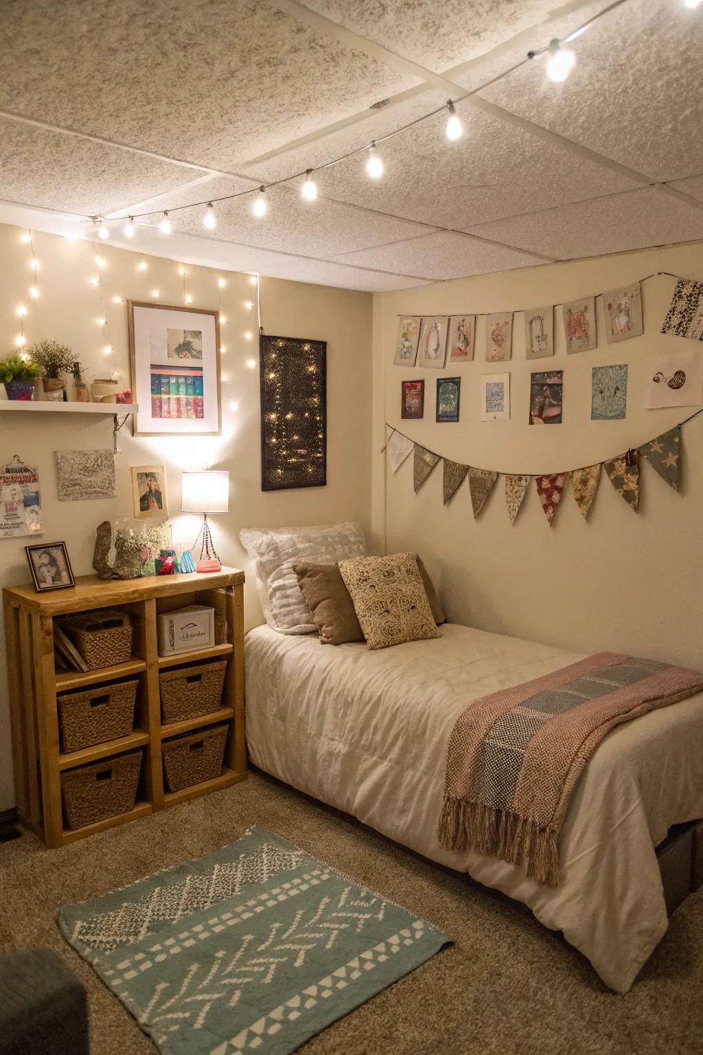 Handmade decor adds a unique personal touch.