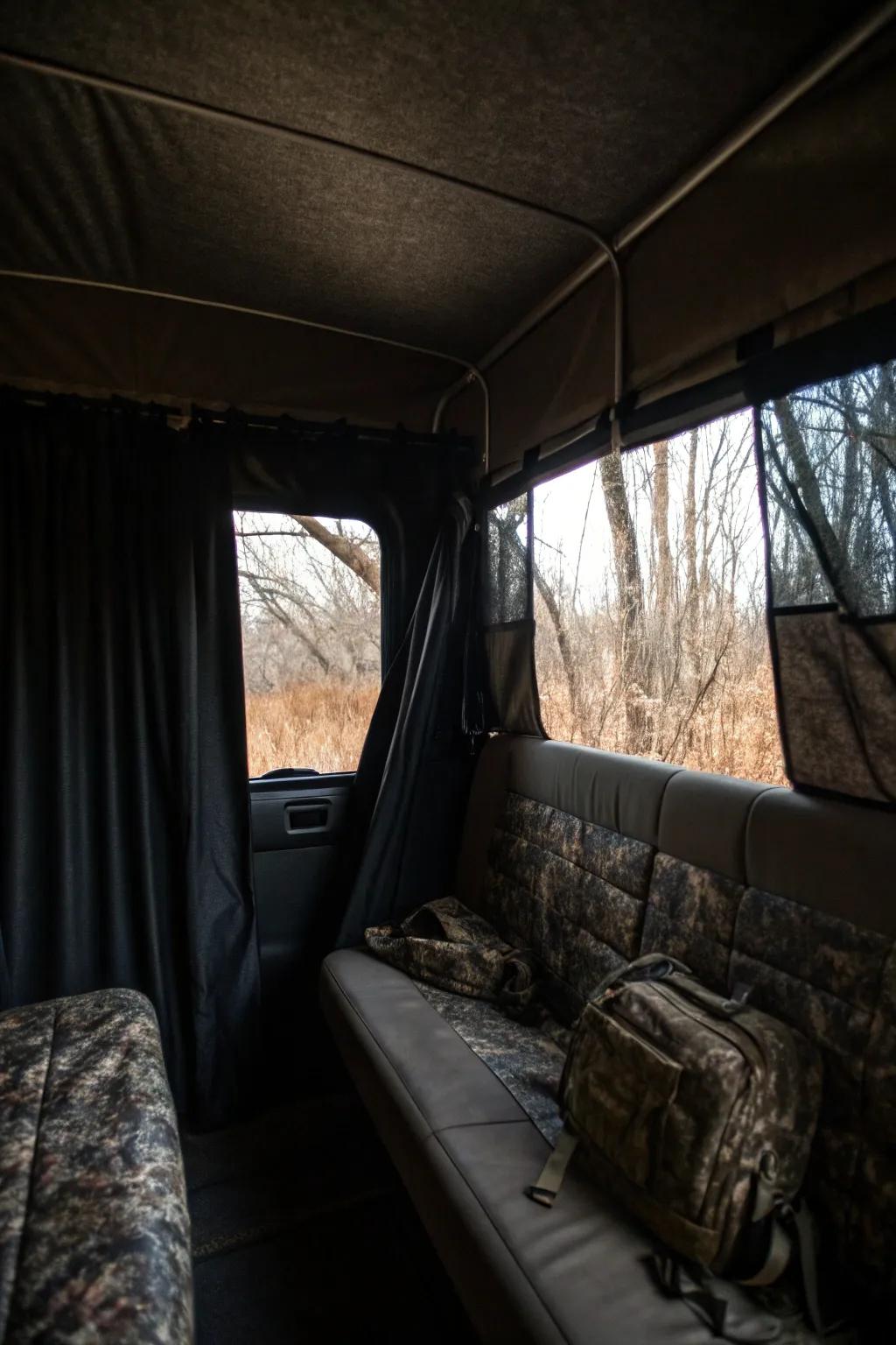Privacy shades control light and improve concealment.