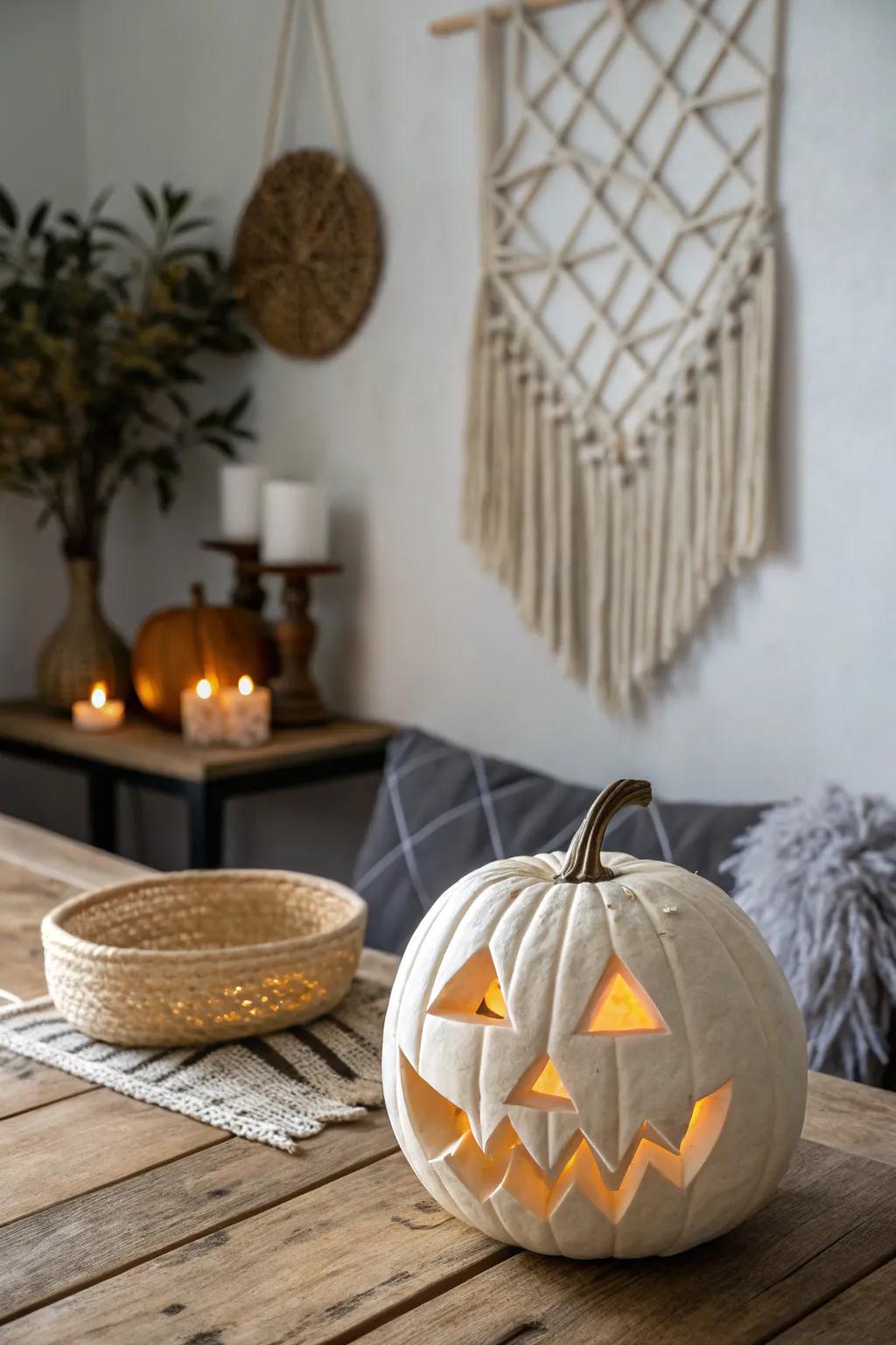 Elevate your Halloween decorations with geometric precision &ndash; a contemporary masterpiece sculpted into nature's canvas.