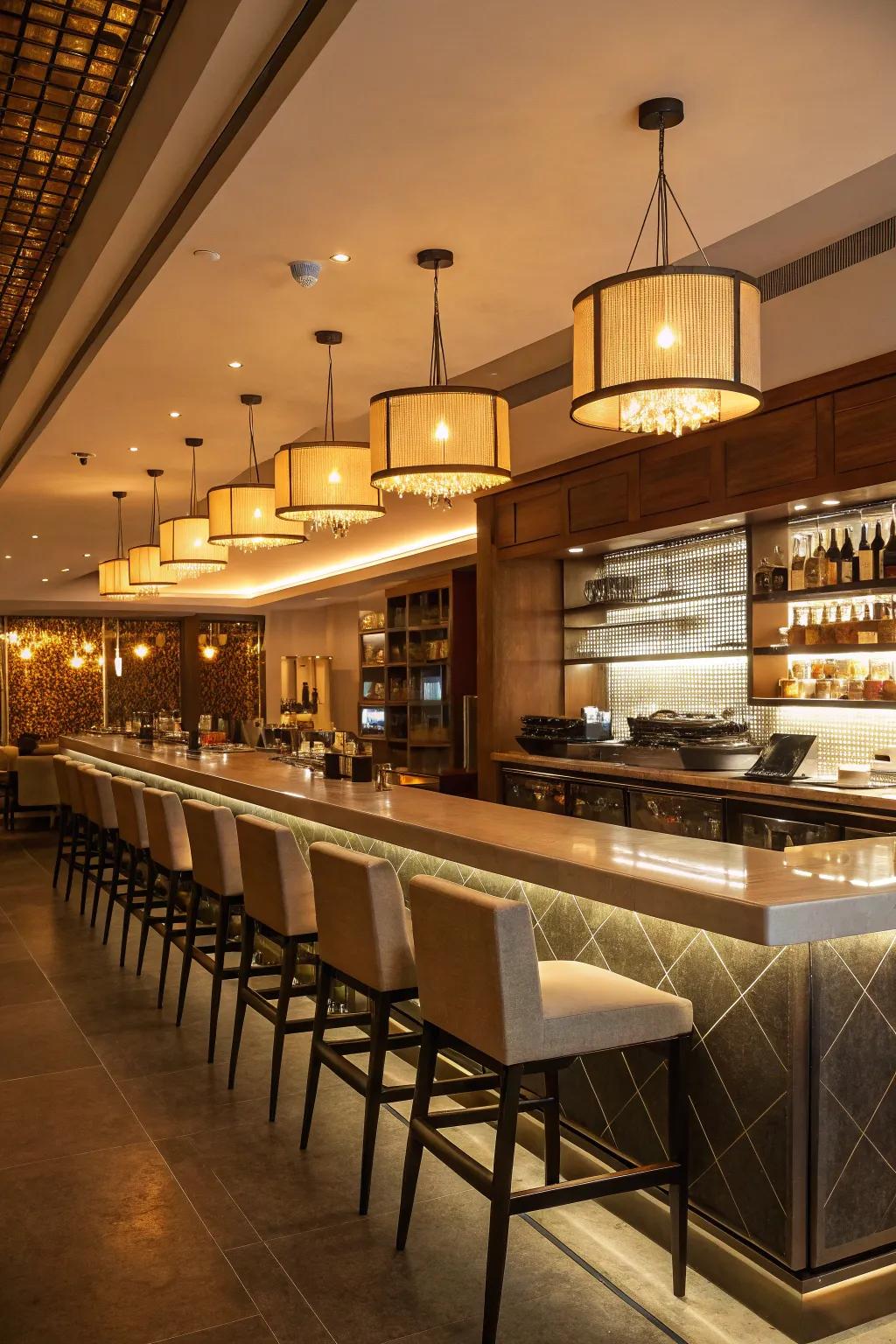 Sophisticated dining environment at your kitchen bar.