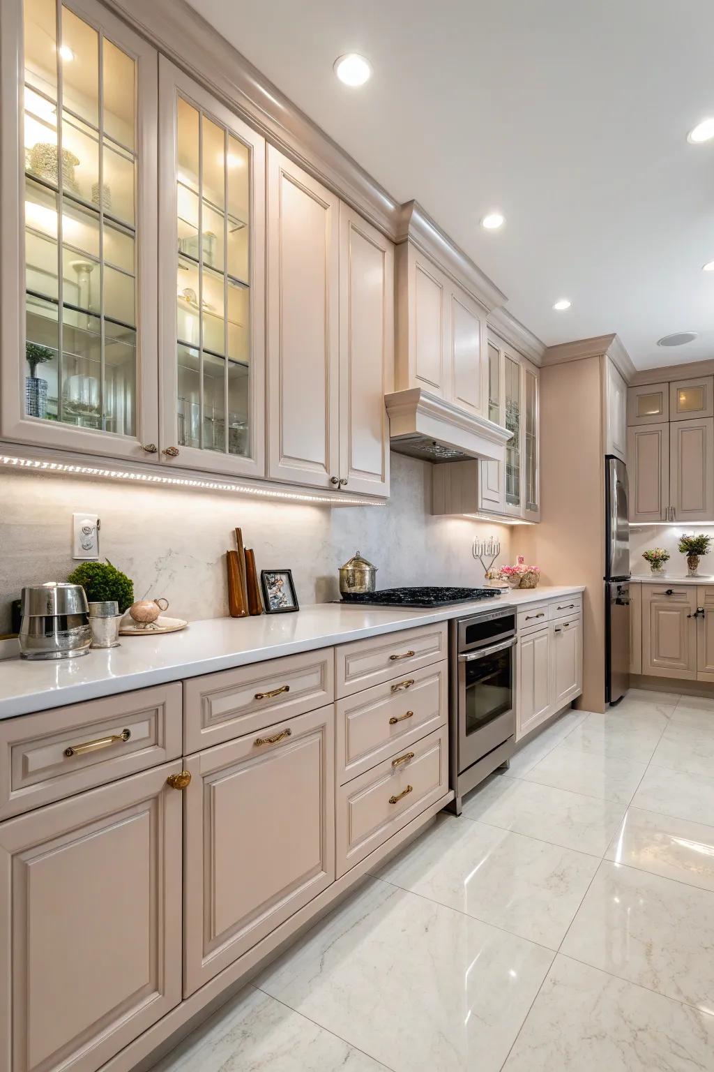 Silk finishes ensure a balanced and sophisticated aesthetic within cooking areas.