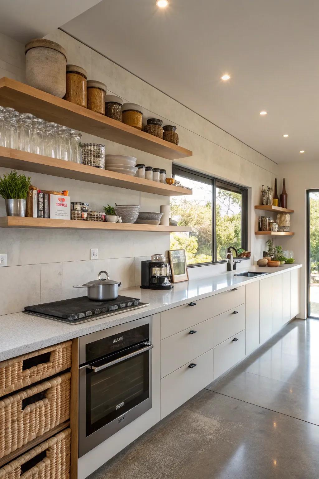 Hidden storage within racks keeps kitchens tidy and efficient.