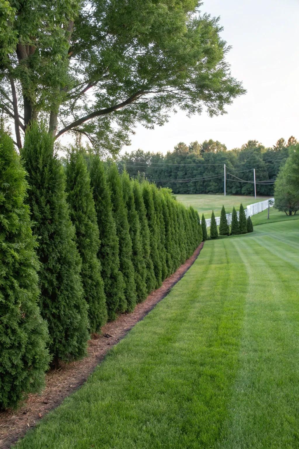 Define your landscape with a natural evergreen boundary.