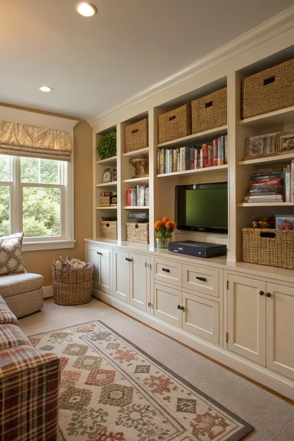 Built-in storage for a tidy space.