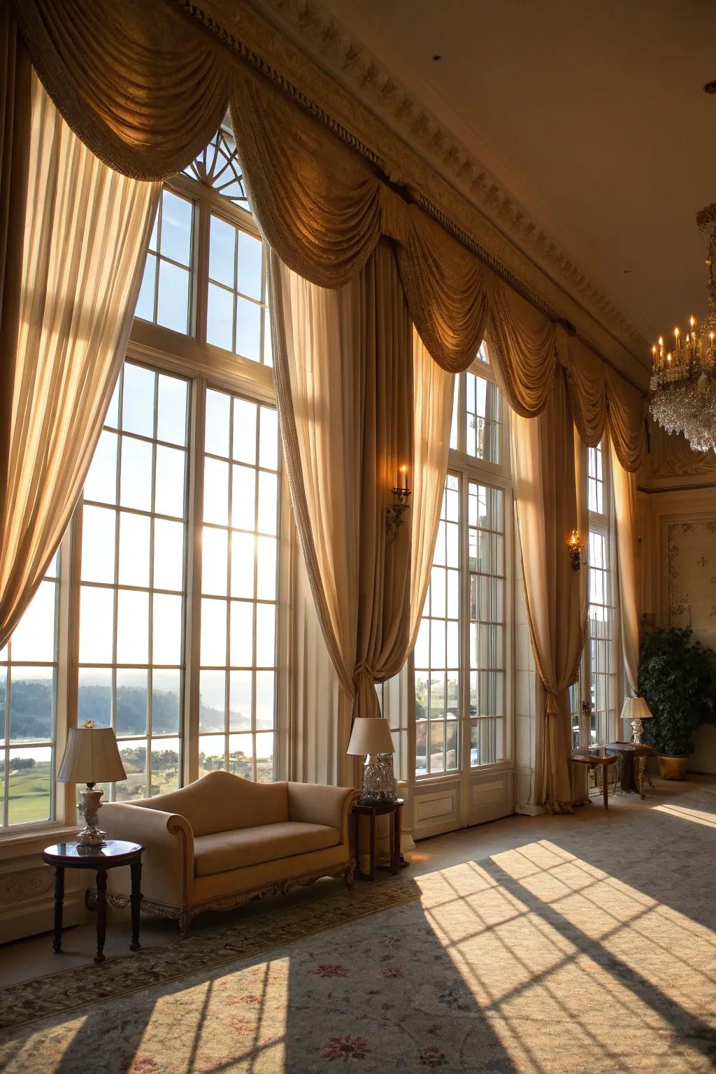 Complementary curtains create a cohesive look.