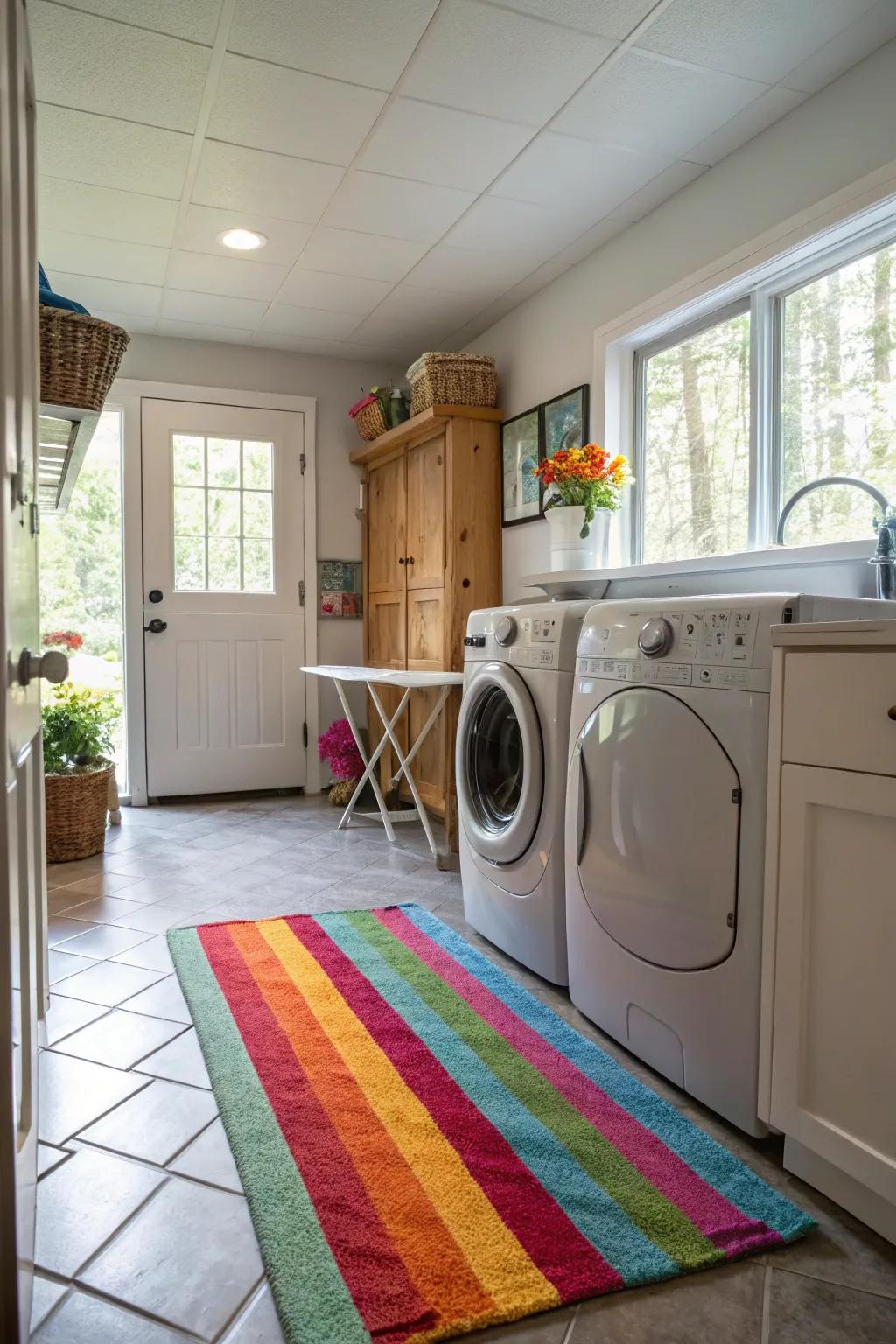 Add warmth and style using a showpiece rug.