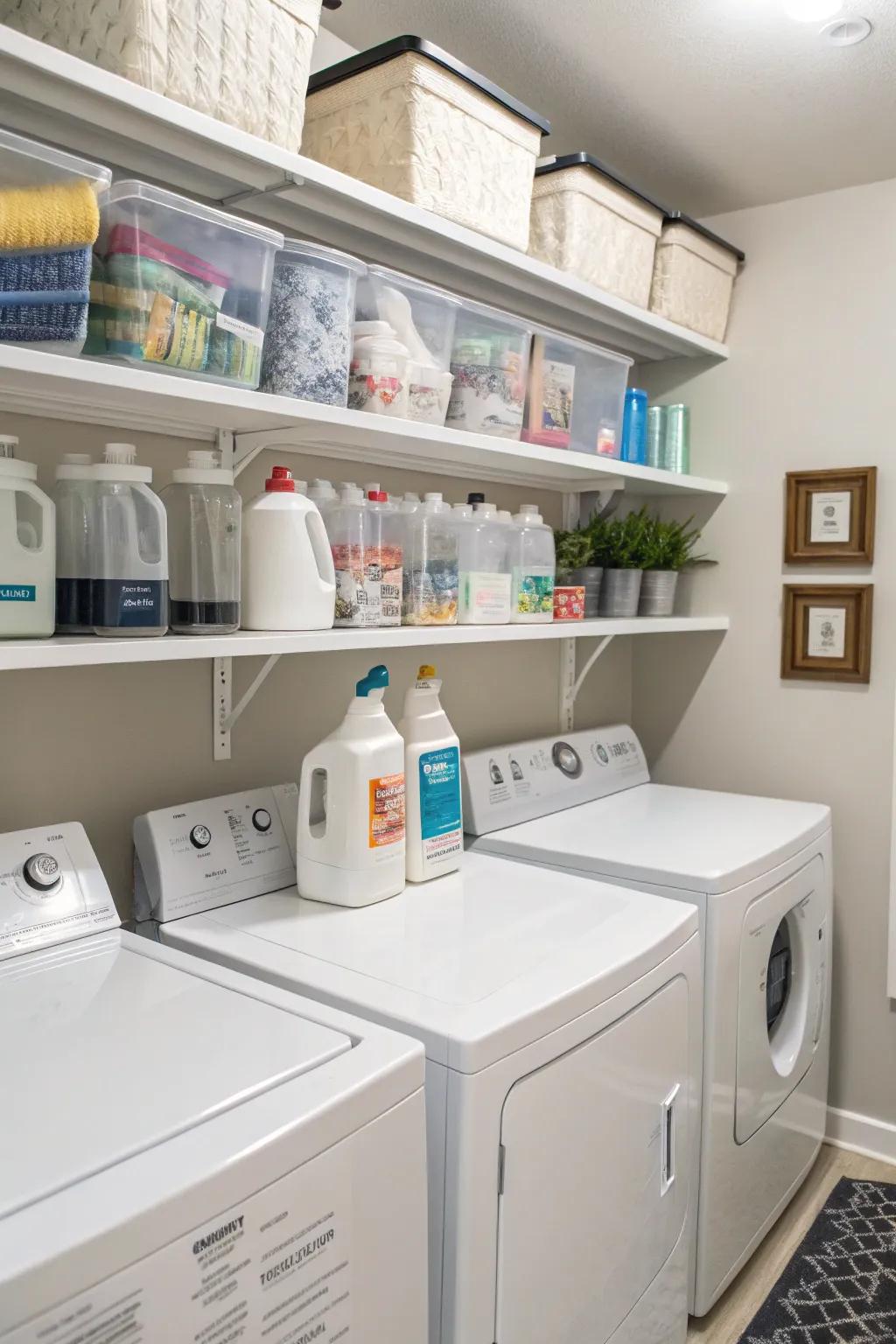 Clear containers enhance visibility and organization.