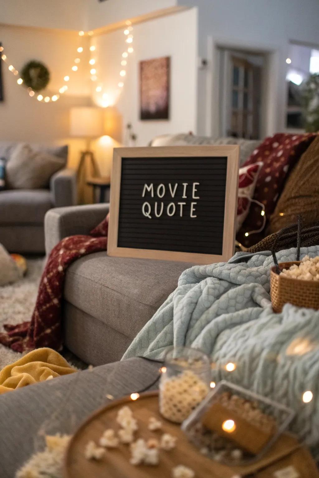 Craft a cinema-like atmosphere through film excerpts on your display board.