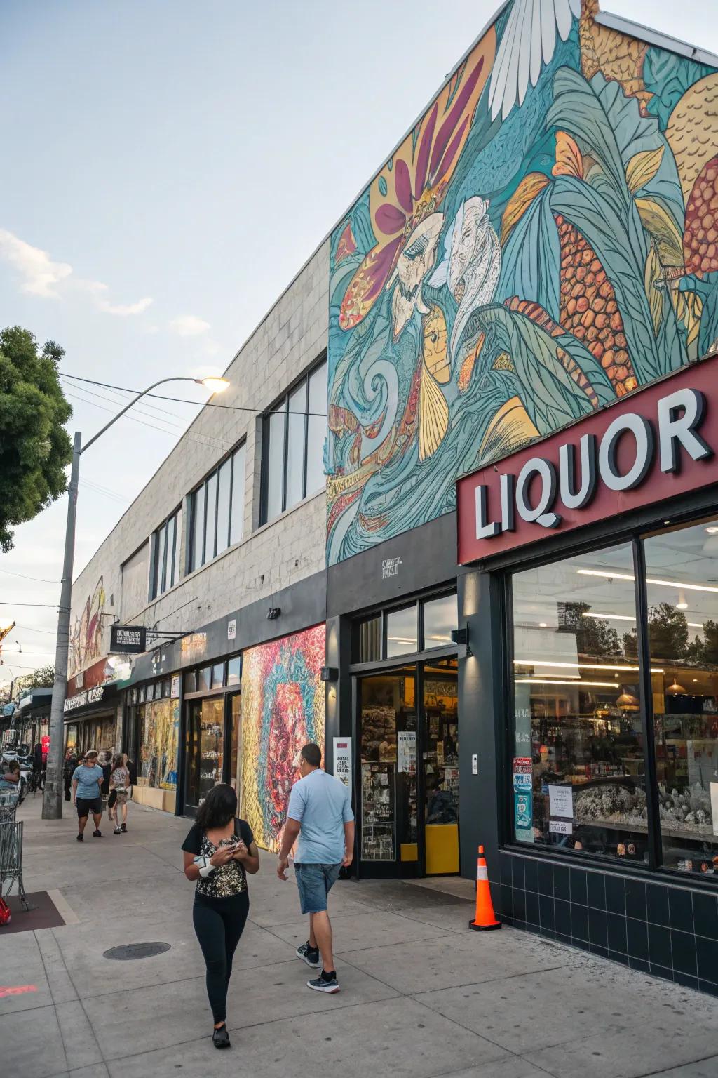 Artistic murals create a striking and unforgettable statement.