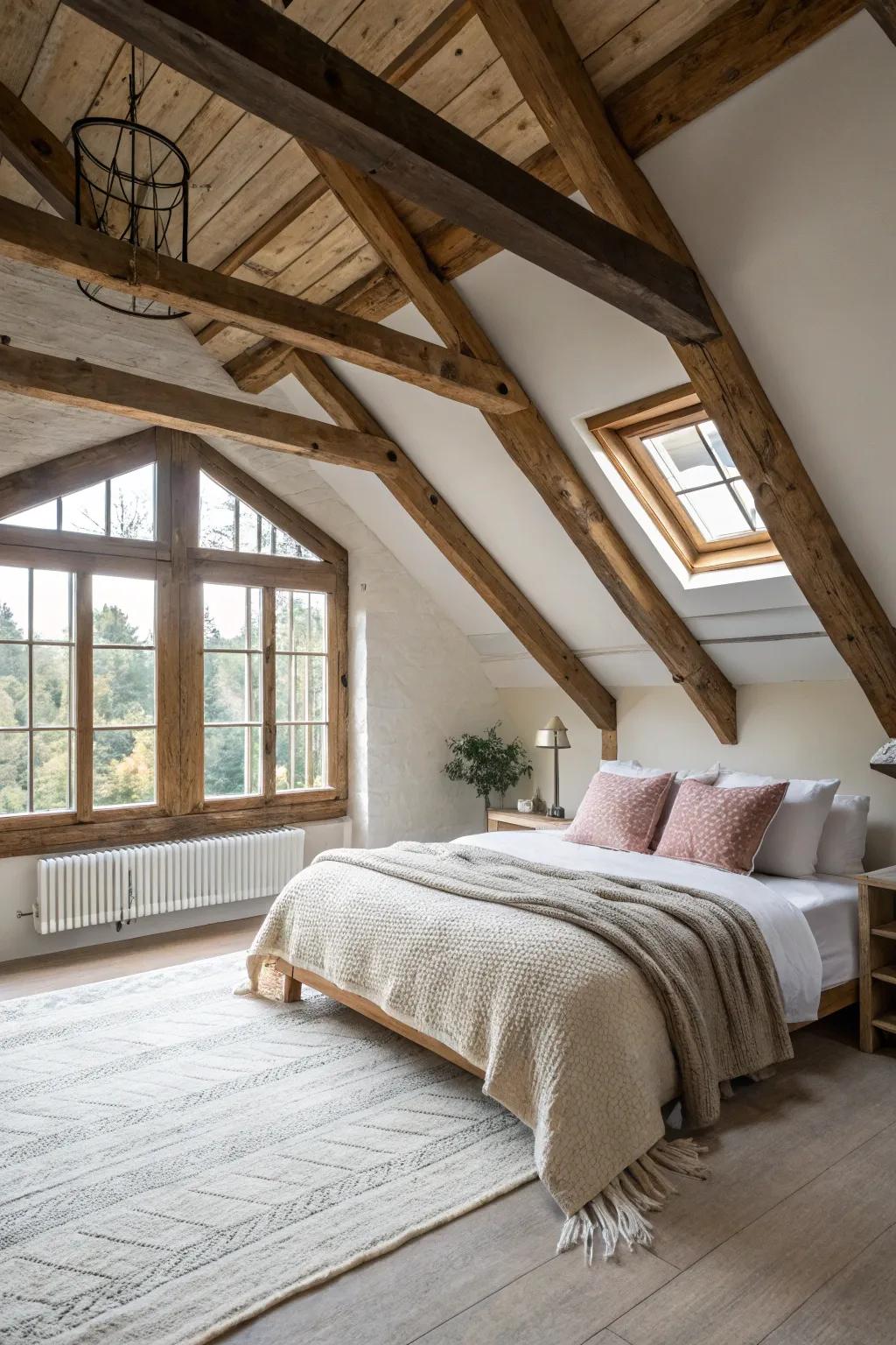 Introduce warmth and personality with exposed beams.