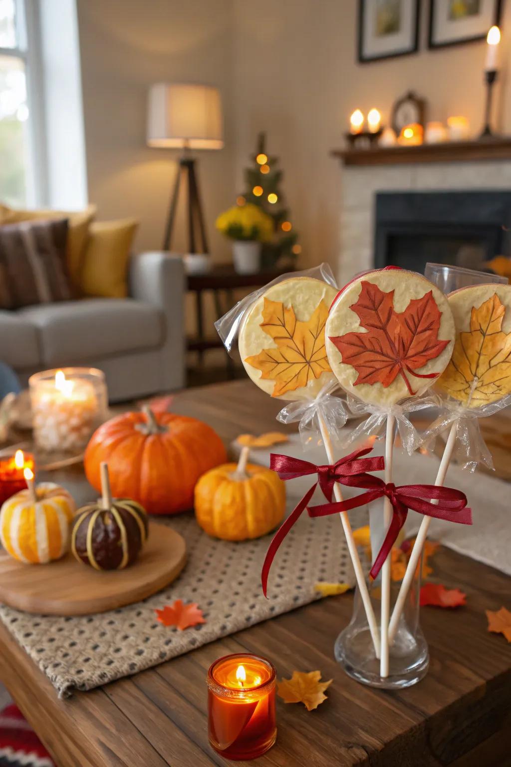 Seasonal decor with lollipops adds festive flair to your home.