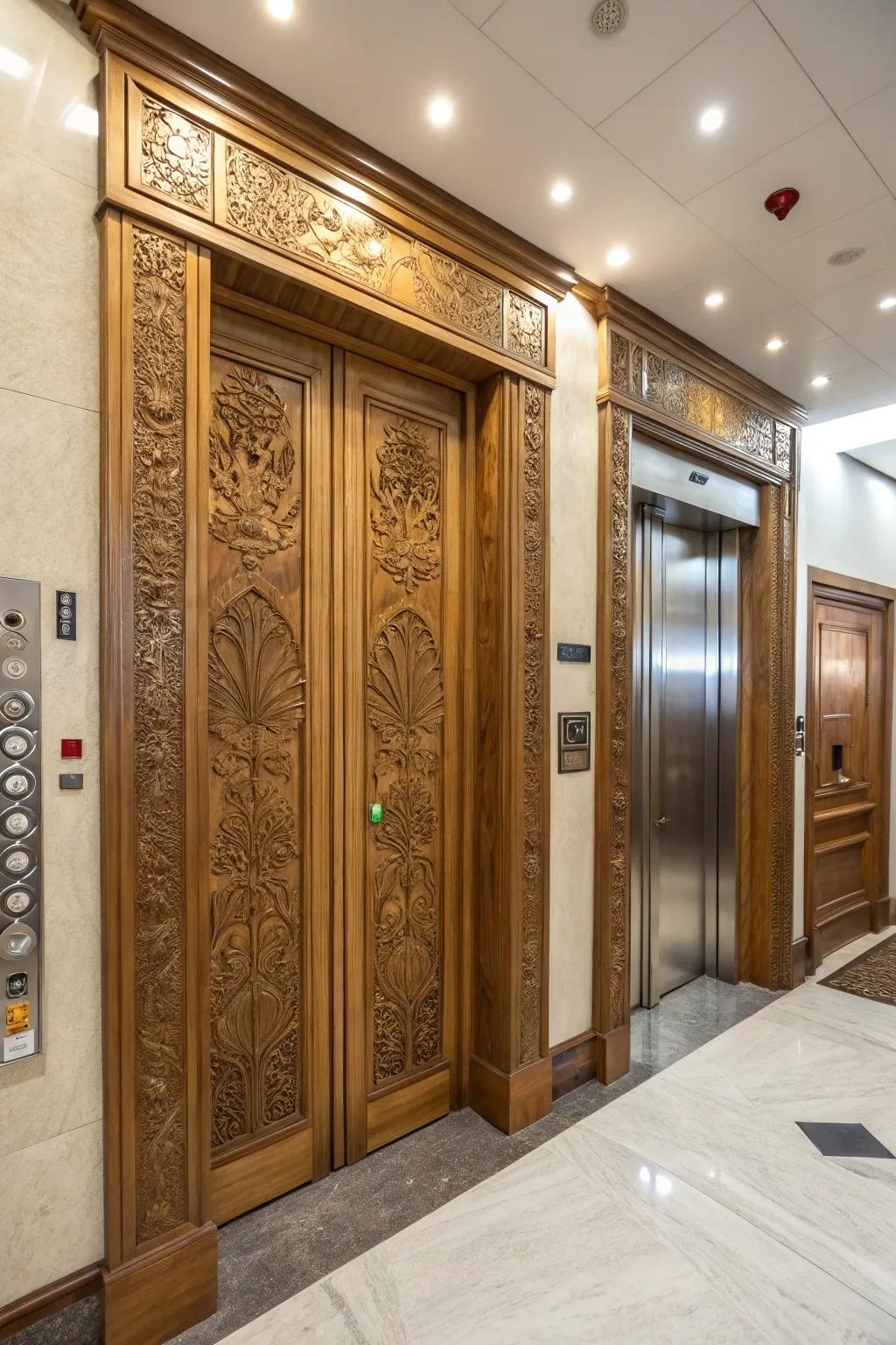 Custom doors add a stylish statement to this elegant elevator.